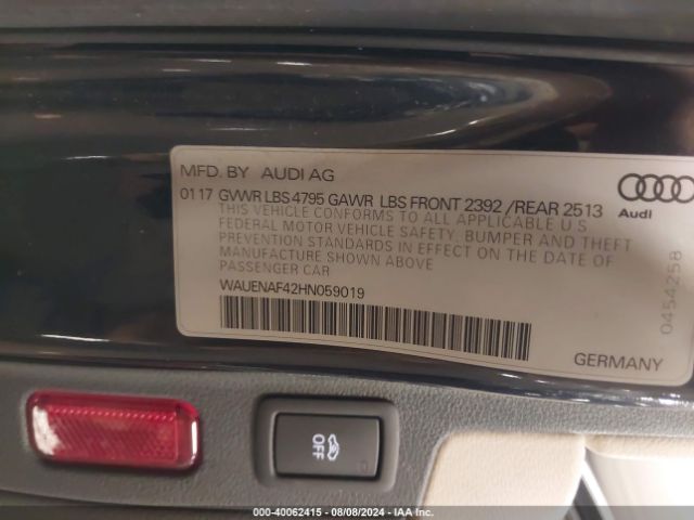 WAUENAF42HN059019 Audi A4 2.0t Premium