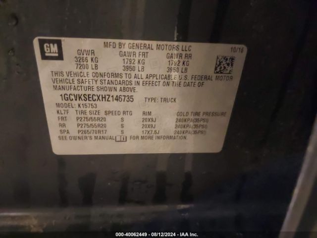 1GCVKSECXHZ146735 Chevrolet Silverado 1500 1lz