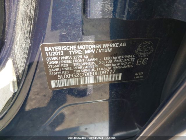 5UXFG2C5XE0H09777 BMW X6 Xdrive35i