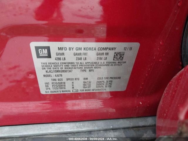 KL4CJ1SMXGB587347 Buick Encore Sport Touring