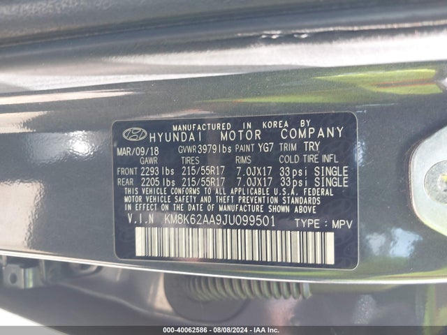 Hyundai Kona Sel 2018 KM8K62AA9JU099501 Image 9
