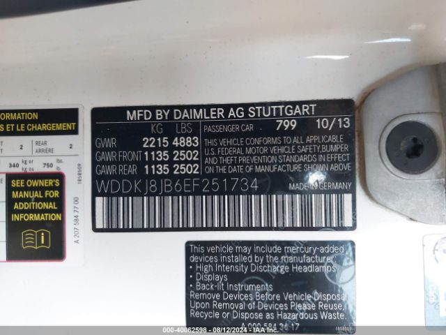 WDDKJ8JB6EF251734 Mercedes-Benz E 350 4matic