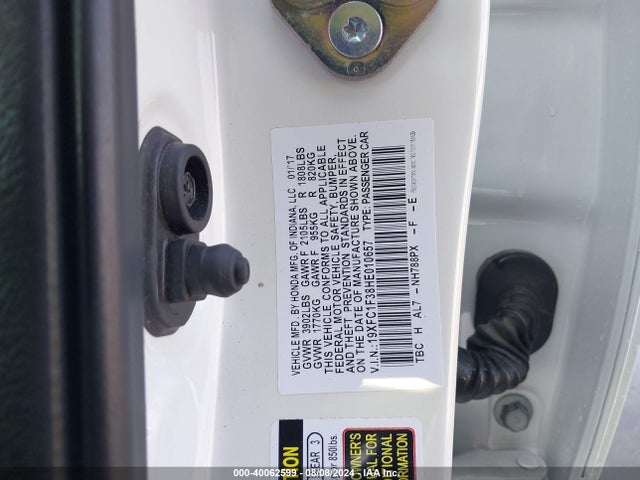 Honda Civic Ex-t 2017 19XFC1F38HE010657 Image 9