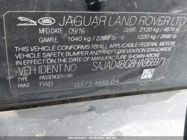 SAJAD4BG8HA966971 Jaguar Xe 25t Premium