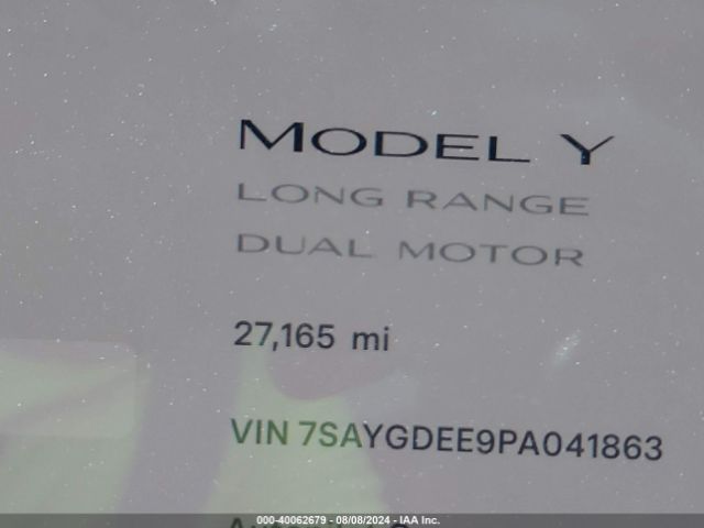 7SAYGDEE9PA041863 Tesla Model Y