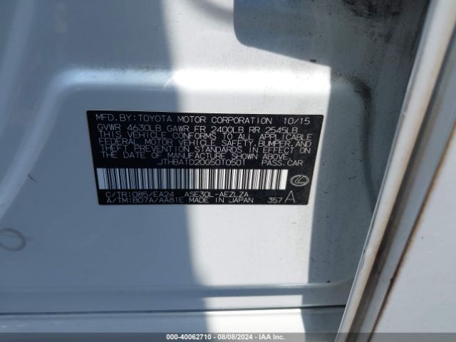 JTHBA1D20G5010501 Lexus IS 200T