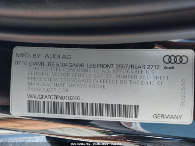 WAUGFAFC7FN010246 Audi A6 2.0t Premium