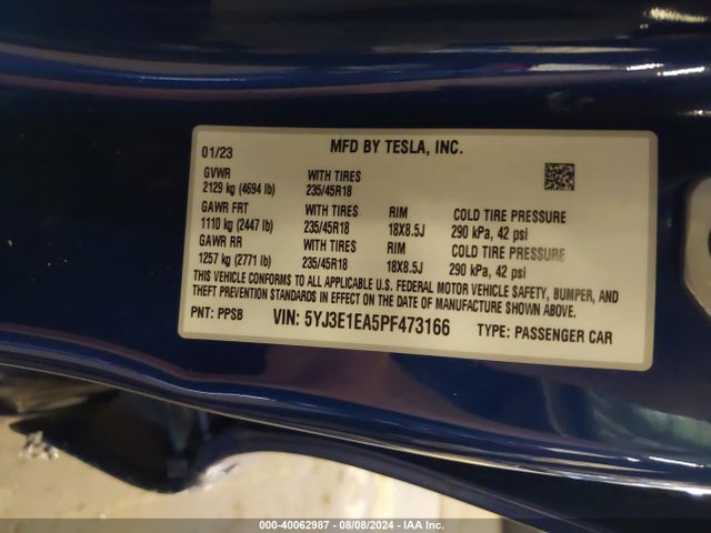2023 TESLA MODEL 3 5YJ3E1EA5PF473166 Photo 8