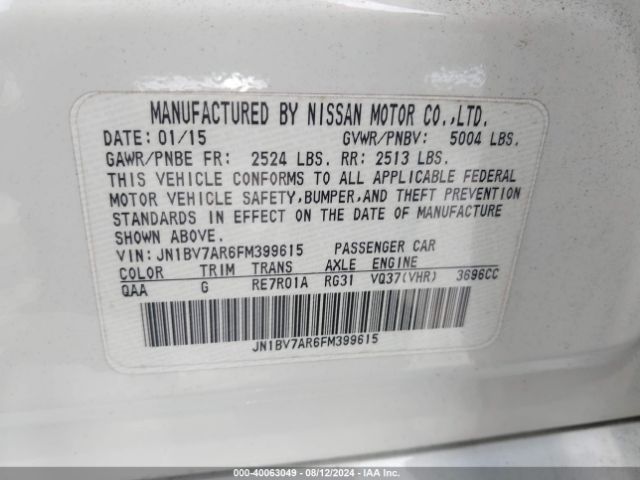 JN1BV7AR6FM399615 Infiniti Q50 Premium
