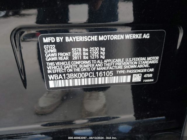 WBA13BK00PCL16105 BMW M550 I Xdrive