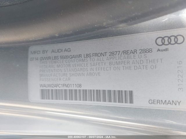 WAUW2AFC1FN011108 Audi S7 4.0t
