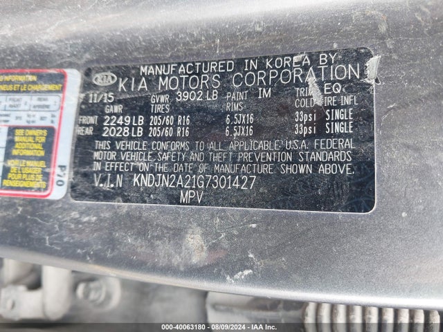 KIA Soul 2016 KNDJN2A21G7301427 Image 9