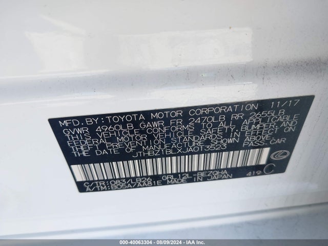 JTHBZ1BLXJA013523 Lexus Gs 350 F Sport