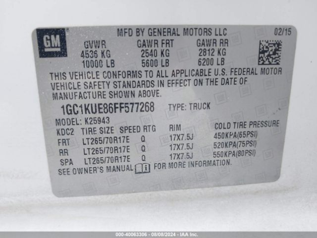 1GC1KUE86FF577268 Chevrolet Silverado 2500hd Wt