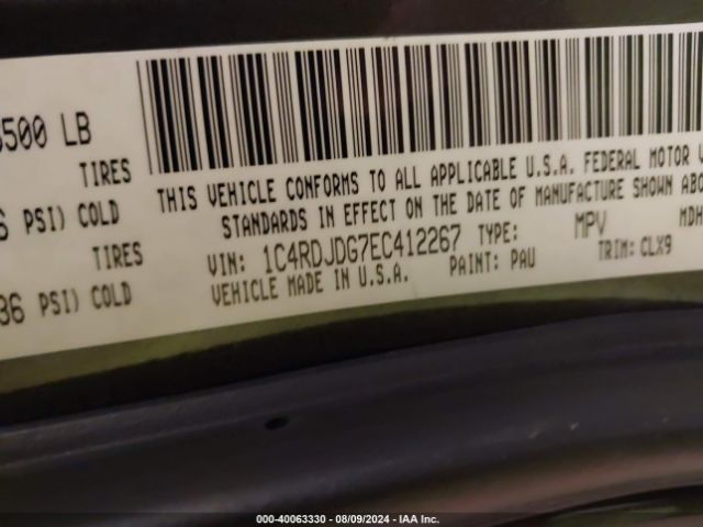1C4RDJDG7EC412267 Dodge DURANGO LIMITED