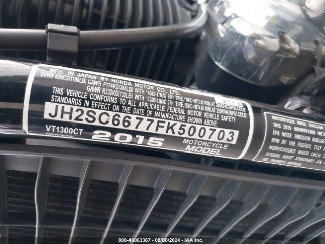 2015 HONDA VT1300 JH2SC6677FK500703 Photo 9