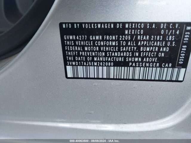 3VWD17AJ5EM262080 Volkswagen Jetta 1.8t Se