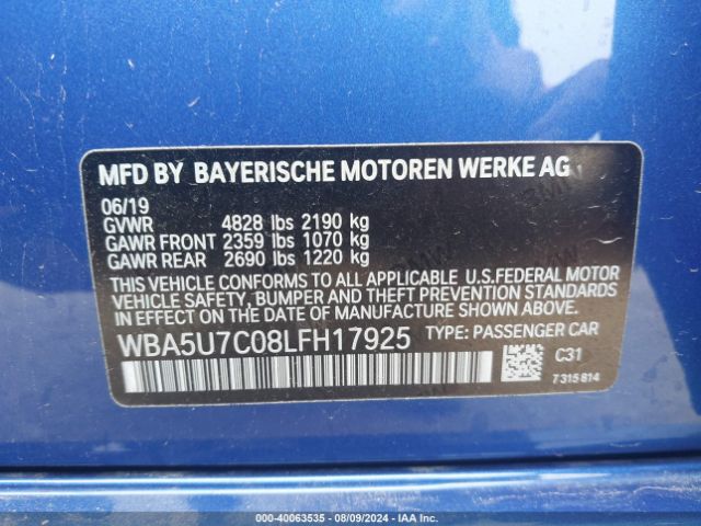 WBA5U7C08LFH17925 BMW 3 Series M340i