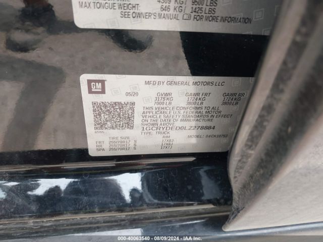 1GCRYDED0LZ278884 Chevrolet Silverado 1500 4wd Double Cab Standard Bed Lt
