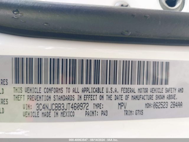 3C4NJCBB3JT460972 Jeep Compass Sun And Wheel Fwd