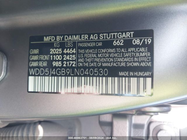 WDD5J4GB9LN040530 Mercedes-Benz CLA 250