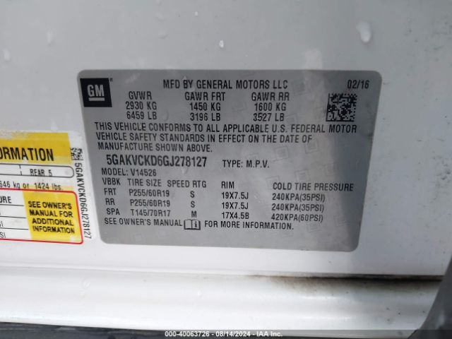 5GAKVCKD6GJ278127 Buick Enclave Premium