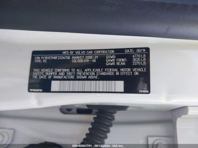 YV1612TM8F2334706 Volvo S60 T5 Platinum