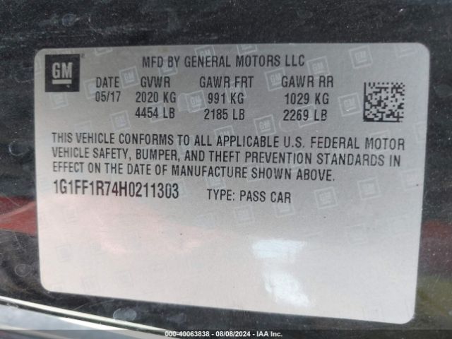 1G1FF1R74H0211303 Chevrolet Camaro 1ss