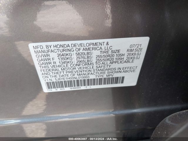 5J8YE1H00NL019993 Acura Mdx A-spec Package