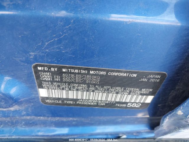 JA32U8FW1GU008777 Mitsubishi LANCER GT