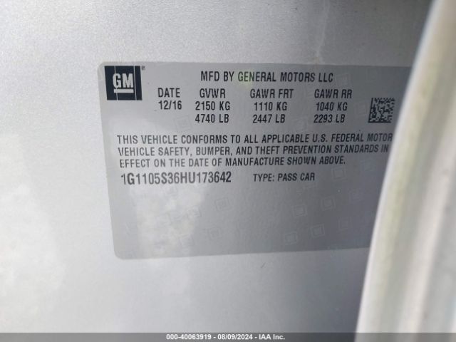 1G1105S36HU173642 Chevrolet IMPALA 1LT