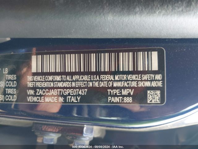 ZACCJABT7GPE07437 Jeep Renegade Latitude