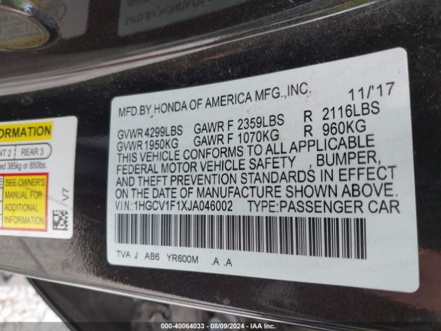 1HGCV1F1XJA046002 Honda ACCORD LX