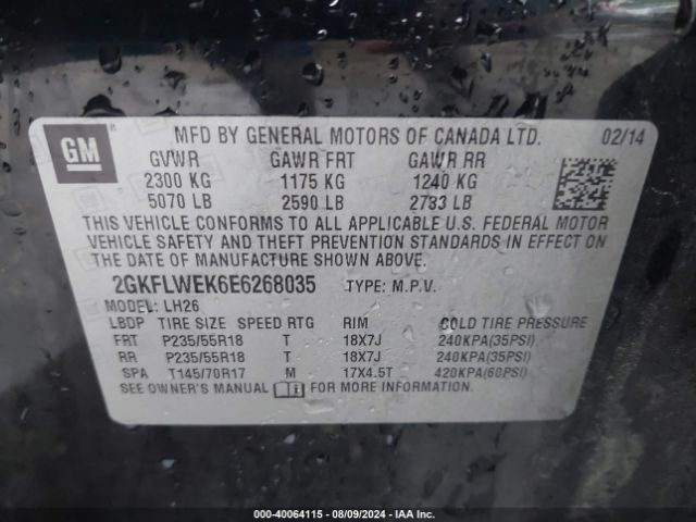 2GKFLWEK6E6268035 GMC Terrain Sle-2