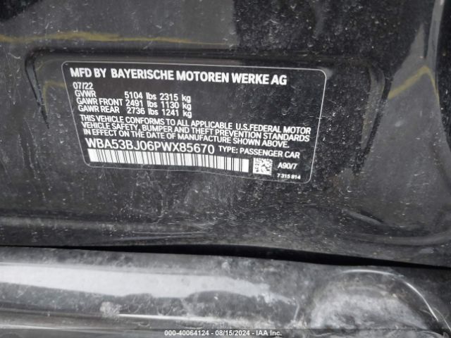 WBA53BJ06PWX85670 BMW 540 I