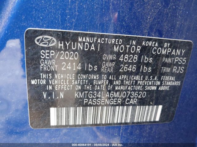 KMTG34LA6MU073620 Genesis G70 2.0t Awd