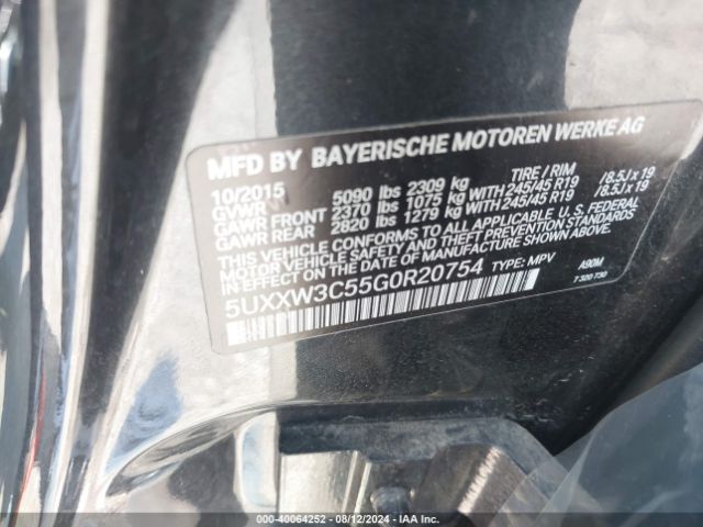 5UXXW3C55G0R20754 BMW X4 Xdrive28i