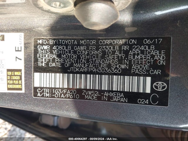JTDKARFP9H3036360 Toyota Prius Prime Plus