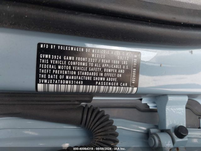 2013 VOLKSWAGEN BEETLE 3VWJX7AT8DM631449 Photo 8