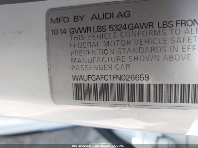 WAUFGAFC1FN026659 Audi A6 3.0t Premium Plus