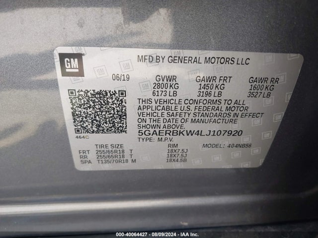 5GAERBKW4LJ107920 Buick Enclave Fwd Essence