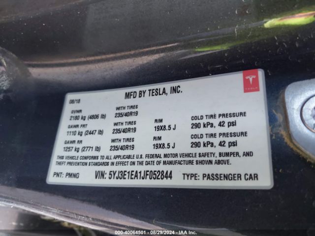 5YJ3E1EA1JF052844 Tesla MODEL 3
