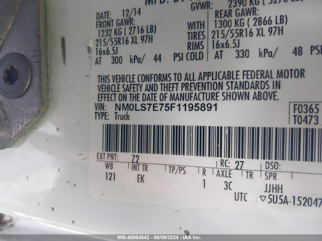 Ford Transit Connect Xl 2015 NM0LS7E75F1195891 Image 9