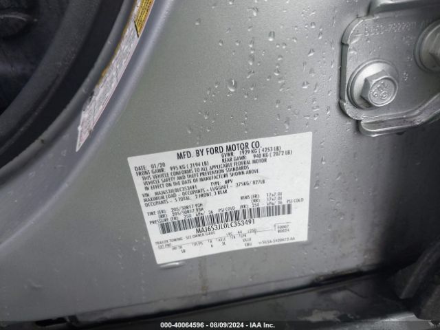 MAJ6S3JL0LC353491 Ford Ecosport Ses