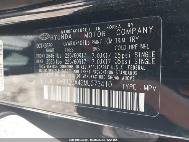 Hyundai TUCSON SE 2021 KM8J2CA42MU373410 Image 9