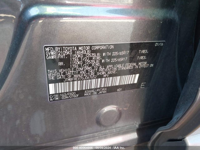 Toyota RAV4 LE 2016 JTMBFREV7GJ067652 Image 9