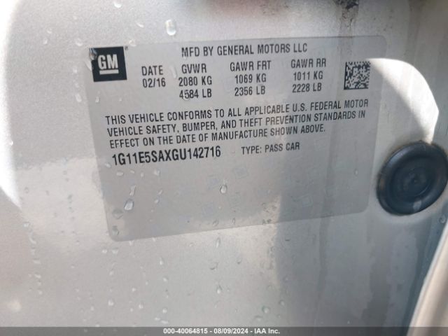 1G11E5SAXGU142716 Chevrolet Malibu Limited Ltz