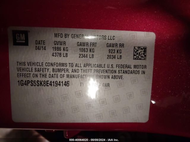 1G4PS5SK8E4194146 Buick Verano Leather Group