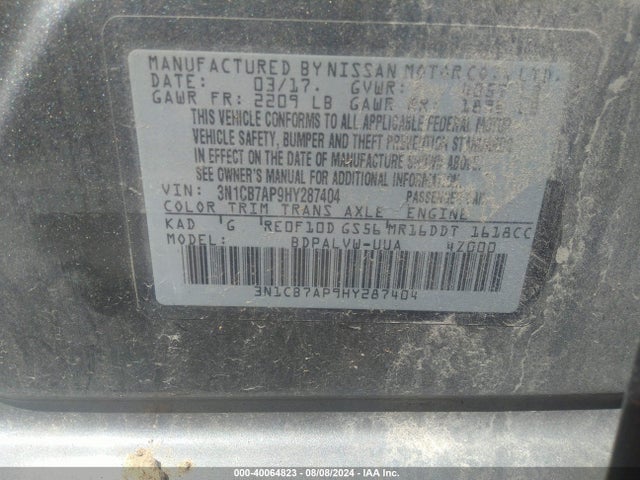 Nissan Sentra Nismo 2017 3N1CB7AP9HY287404 Image 9