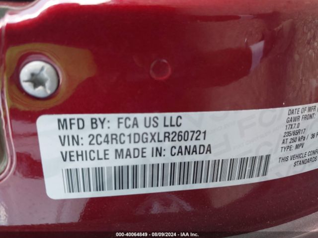 2C4RC1DGXLR260721 Chrysler Voyager Lxi
